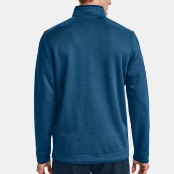 Under Armour Mens Blue Storm 1/2 Zip Pullover Golf Fleece Sweater Medium Teal - Picture 2 of 8